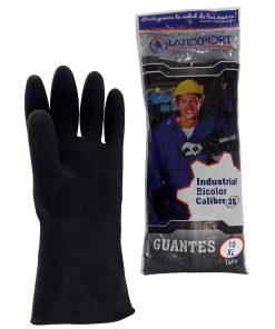 GUANTE IND. CAL.25 T-9 9 1/2  NEGRO LATEXPOR