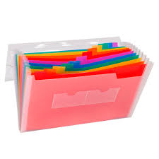 ARCHIVADOR FUELLE OFICIO PLAST 13 BOLSILLOS COLORES